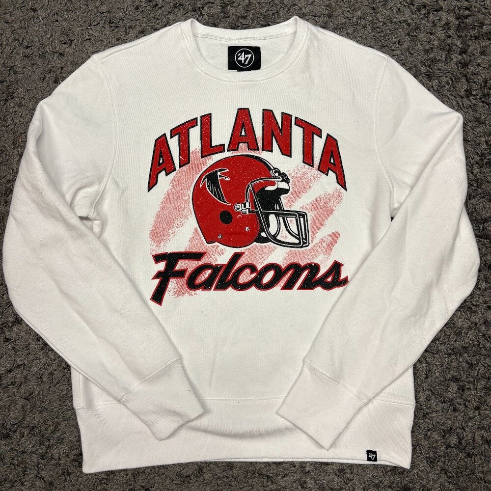 Atlanta Falcons Sweatshirt M '47 Sports Whit Fleece New Era Pullover NFL Pre-Own
